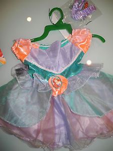 Disney Princess Ariel Girls Infant 2 Piece Dress Costume Size 12 18 Months