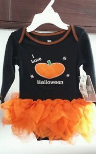 Baby Girl 3 Months I Love Halloween Tutu Dress Outfit Pumpkin First Costume