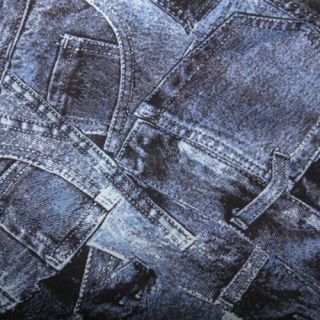 Baby Waterproof Zipper Bag Jeans Pattern Reusable Cloth Diaper Bag Denim Blue