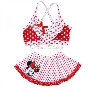 Baby Girls Kid Toddler Minnie Mouse Swimsuit Swimwear Bathing Suit Bikini Sz 3 4