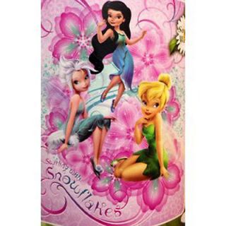 Disney Tinkerbell Fairies "Snow Friends" Purple Fleece Throw Blanket 45"X60" New
