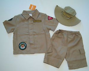 Gymboree XS 3 3T 4 4T Zoo Keeper Safari Costume Shirt Shorts Hat