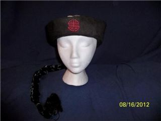 Mandarin Chinese Headpiece Hat with Braided Hair Costume ELA6201