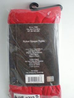 Nylon Opaque Tights One Size Fits Most Leg Avenue 7300 Red Xmas Adult