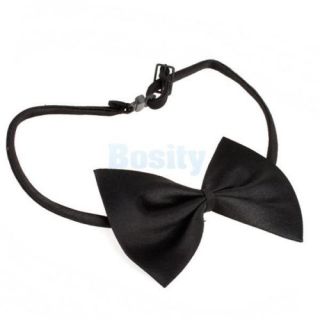 2X Pet Dog Cat Adjustable Bow Tie Necktie Collar for Suit Costume Black White