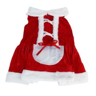 Santa Claus Pet Dog Hoodie Costume Christmas Apparel Sweater Dress Outfit Red M