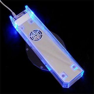 Blue LED Light Docking Stand Cooling Fan Cooler System for Nintendo Wii Console