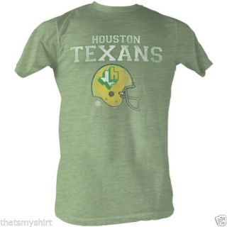 New Authentic World Football League Vintage Houston Texans Mens Tee Shirt