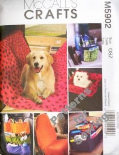 Pattern McCalls Sewing Pet Organizer Seat Cover Pet Seat Cup New