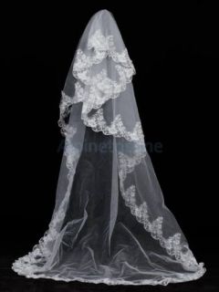 Beautiful Bridesmaid Bridal Wedding Party Veil Veil w Lace Applique Edge Style