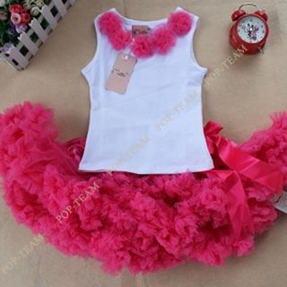 2pcs Baby Girl Kid Top Tutu Pageant Party Formal Dress Skirt Costume Outfit TYB5