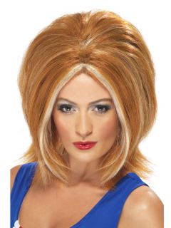 Ladies 90's Spice Girls Pop Star Fancy Dress Wig Baby Posh Ginger Sporty Posh