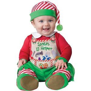 Santa's Lil' Helper Baby Costume Cute Elf Christmas Fancy Dress Outfit