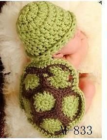 C03 Baby Kid Newborn Knitted Turtle Costume Photo Prop Hat Beanie Crochet