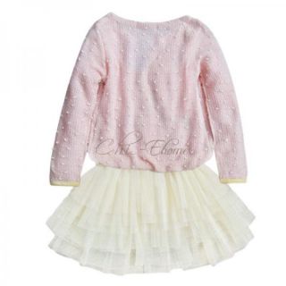 1pc Kid Baby Girl Swan Dress Knit Top Tulle Skirt Tutu Costume Clothing 2T 4T