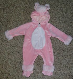 girls infant soft pink poodle dog Halloween costume 0 6 months excellent