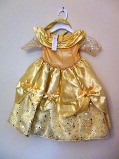 Disney Halloween Costume Baby Girls Belle Princess Yellow Sz 12 M 18 M New