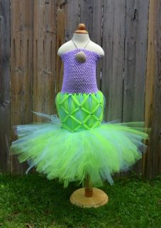 Disney Little Mermaid Ariel Inspired Tutu Dress 2T 3T 4T 5T Halloween Costume