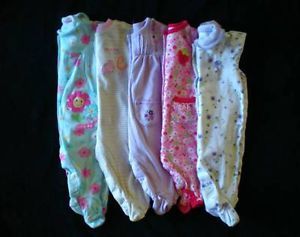 Carter's Newborn Baby Girl Fall Clothes Lot Sleepers Pajamas Outfits 3 6 Months