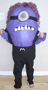 Evil Minion Halloween Costume Despicable Me Kids Child Size Homemade New