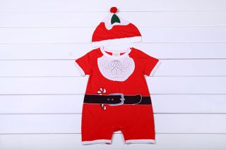 Baby Boy Girl Christmas Santas Snowman Costume Dress Romper Outfit Hat Set 3 18M