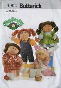 Butterick 5902 Cabbage Patch Kids Baby Doll Clothes Pattern New UC