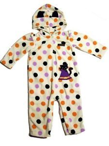 Girls Boys Infant Carters Halloween Fleece Pajamas Kitty Ear Costume 9 12 Month