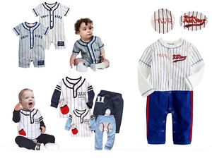 3 27m Baby Toddlers Boy Baseball Costume Outfit Set Clothes Sporty Cool