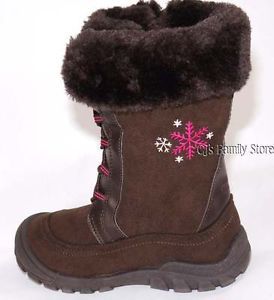 Osh Kosh Boots Toddler Girls Winter Fur Fashion Zipper Bungee Anita Brown Pink