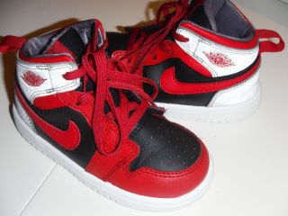 RARE Classic Nike Air Jordan 1 Retro Baby Toddler Boys Shoes Sz 7c Red Black