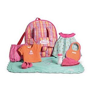 American Girl BITTY BABY Starter Set PLAID CLOTHES BAG Set NEW IN BOX