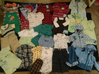 30 Piece Carter Baby Boy Clothes Lot NB 24 Months New Used Pieces