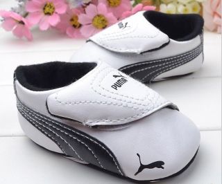 New White Black Soft Sole Baby Boy's Girl's Sneakers Crib Shoes Size 0 6 M