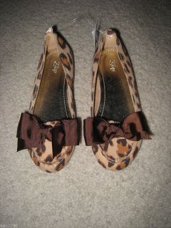 Baby Gap Kids Girls Bryant Park Leopard Loafer Bow Shoes Size 12