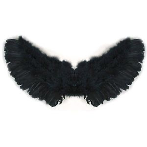Black Feather Angel Wings Halo Small Child Toddler Cosplay Halloween Costume