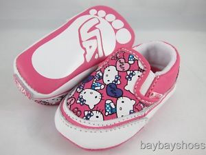 Vans Classic Slip on Hello Kitty Pink White Purple Blue Baby Infant Crib Sizes