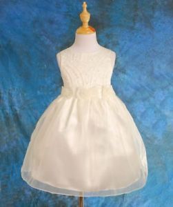 Ivory Wedding Flower Girl Party Baby Dress Sz 7 8