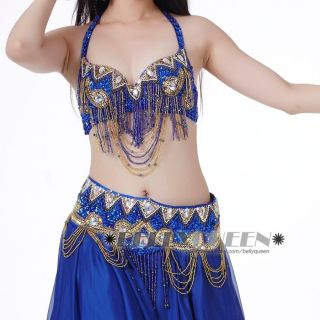 Professional Belly Dance Costume Dancewear Dancing Outfit 3pcs Bra Belt Skirt