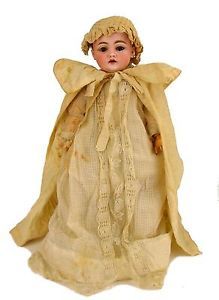 Antique German Bisque Head Baby Doll Ball Jointed Body Old Clothing E 9 as Is