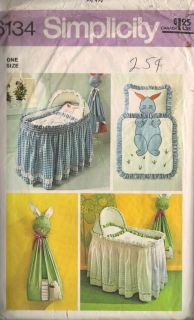 Vintage Simplicity Sewing Pattern 6134 Baby Bassinet Set Stacker More