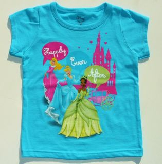Disney Princess Tiana Girls Toddlers Blue T Shirt Tee New Sz 3T 4T or 5T $18