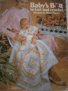 Baby's Best to Knit Crochet Baby Pattern Sweater Hat Booties Christening Dress