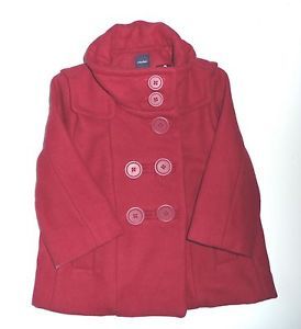 Details about Baby Gap Toddler Girl Red Pea Coat Size 18 24 months