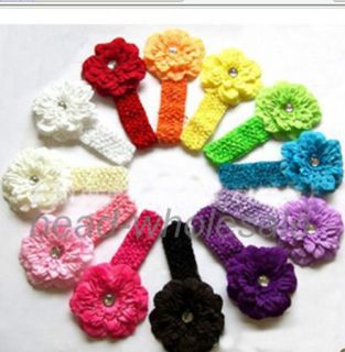 New Crochet Headband Hair Band with Daisy Flower for Baby Girl in Random Color