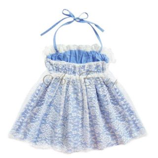 Cute Kids Lace Halter Dress Girls Lovely Summer Costume Clothes Ages 2 7 Years