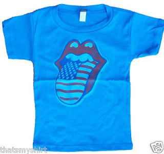 Junk Food Rolling Stones 81 N American Tour Kids Blue Tee Shirt Infant Toddler