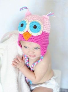 Newborn Baby Beanie Owl Teddy Ears 100 Cotton Girl Knitted Boy Hat Photo Prop