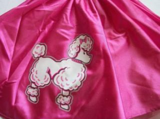 50's Halloween Costume Pink Poodle Skirt Dress Girl Small s Barbie