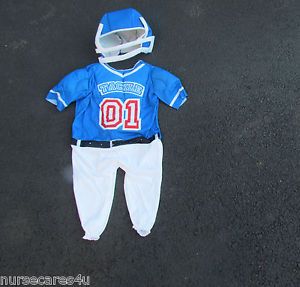 Little Tackle Football Player Halloween Costume Jumpsuit Helmet Size 2T Toddler