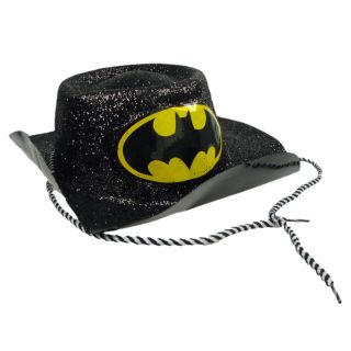 Official Batgirl Cowboy Stetson Hat in Black Fancy Dress Costume